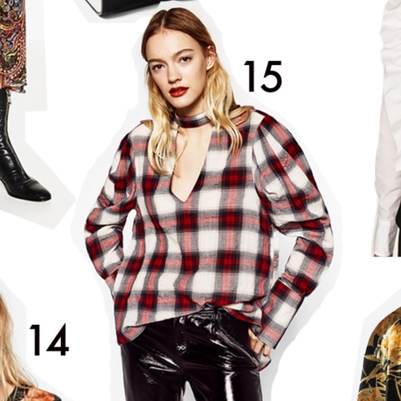 Zara checked choker blouse XS - Picture 16 of 16